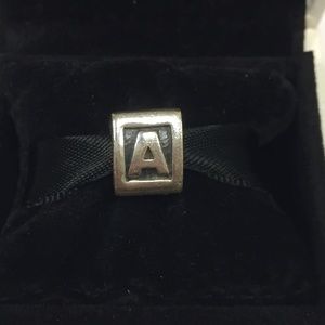 Block Letter "A" Charm - Sterling Silver